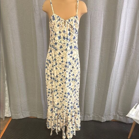 Commense Blue and Cream Floral Dress - Picture 2 of 12